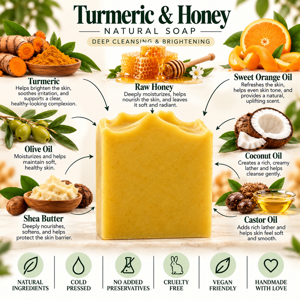 Unscented Turmeric & Honey Natural Soap