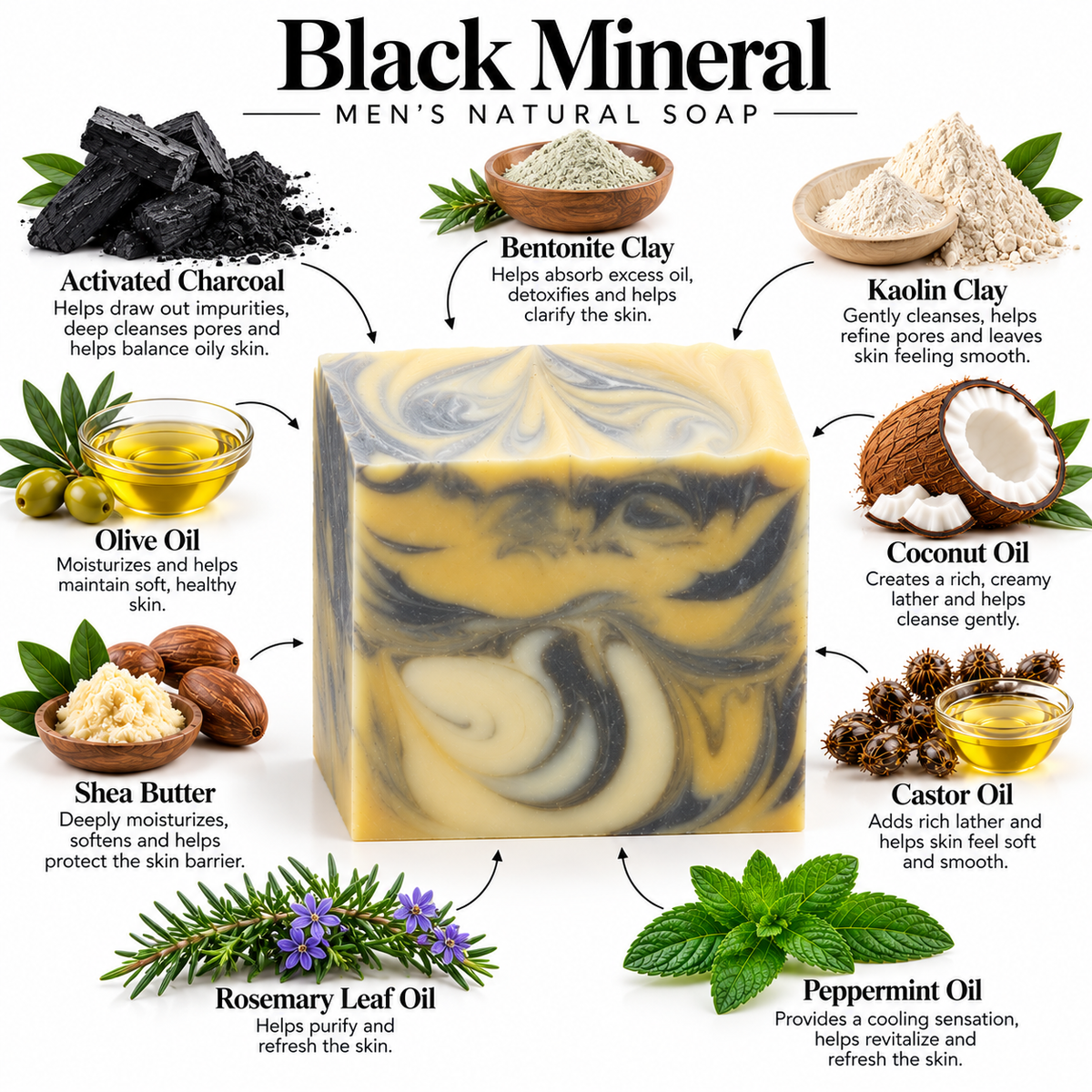 Black Mineral Natural Soap