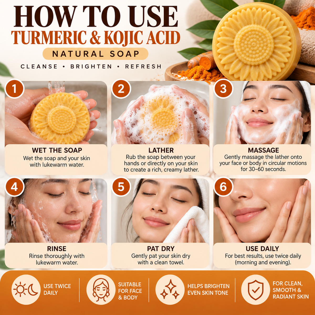 Turmeric & Kojic Acid Facial Soap