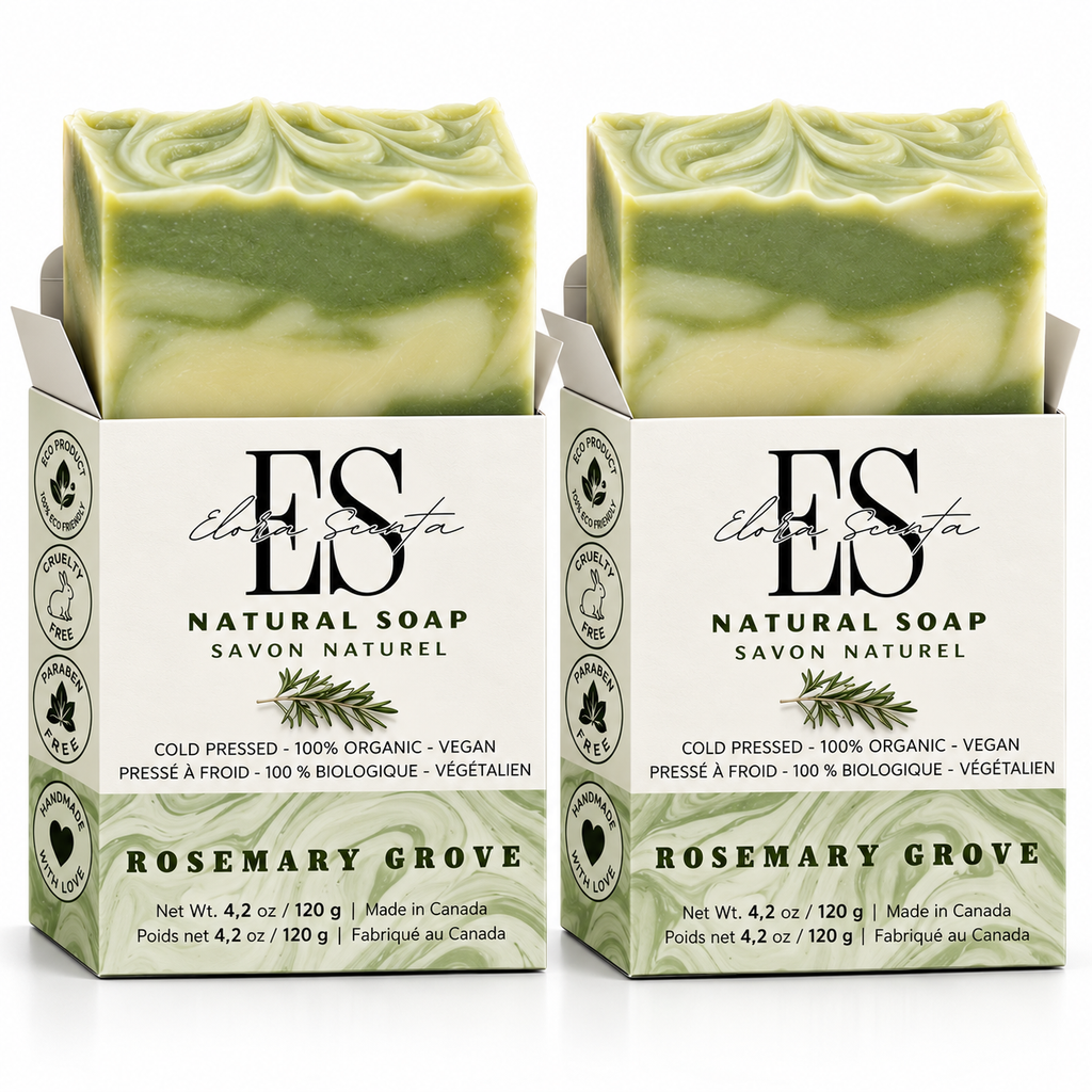 Elora Scenta Rosemary Grove Natural Soap with spirulina, kaolin clay and rosemary essential oil