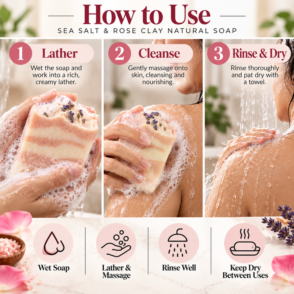 Sea Salt & Rose Clay Natural Soap
