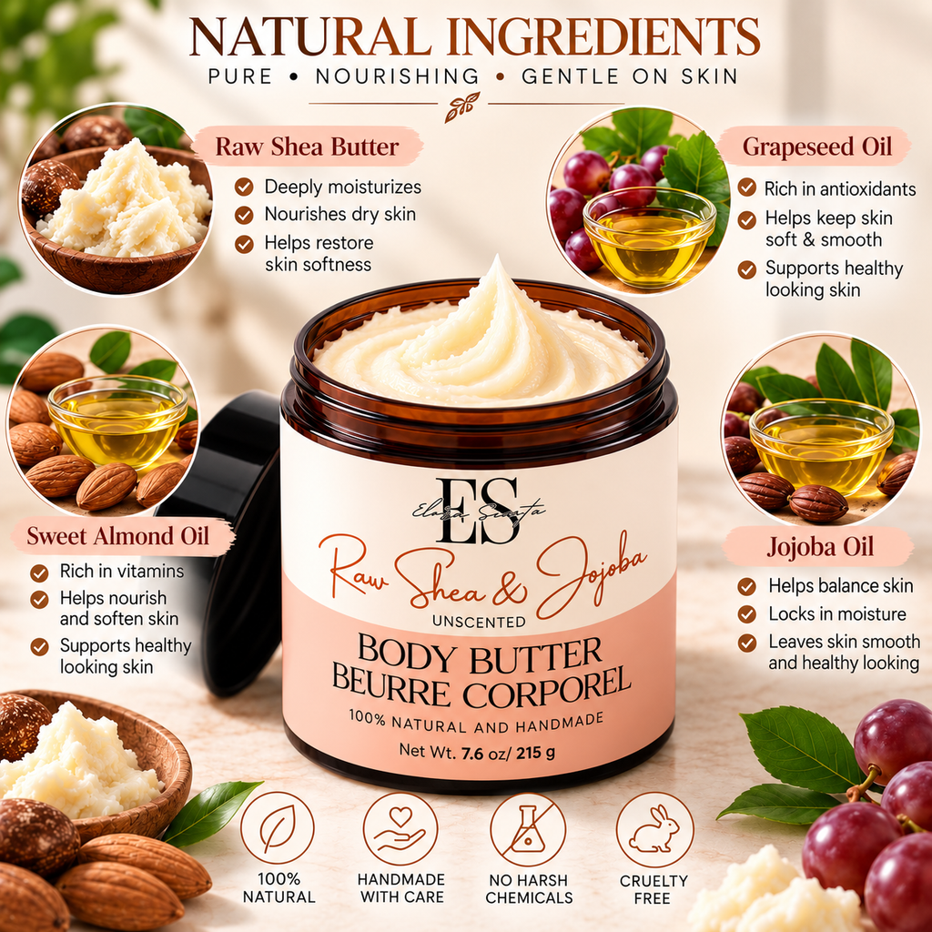 Unscented Raw Shea & Jojoba Body Butter