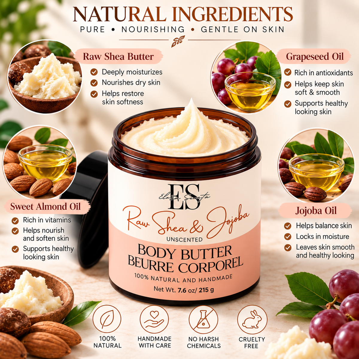 Unscented Raw Shea & Jojoba Body Butter