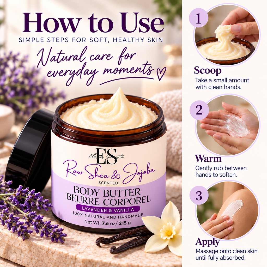 Raw Shea & Jojoba Body Butter – Lavender & Vanilla