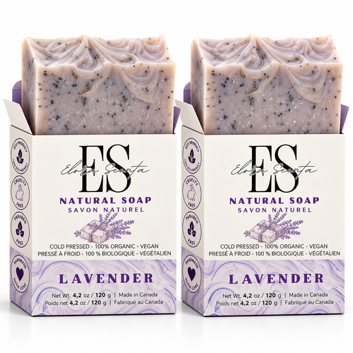 Elora Scenta Lavender Natural Soap handmade with lavender essential oil and kaolin clay