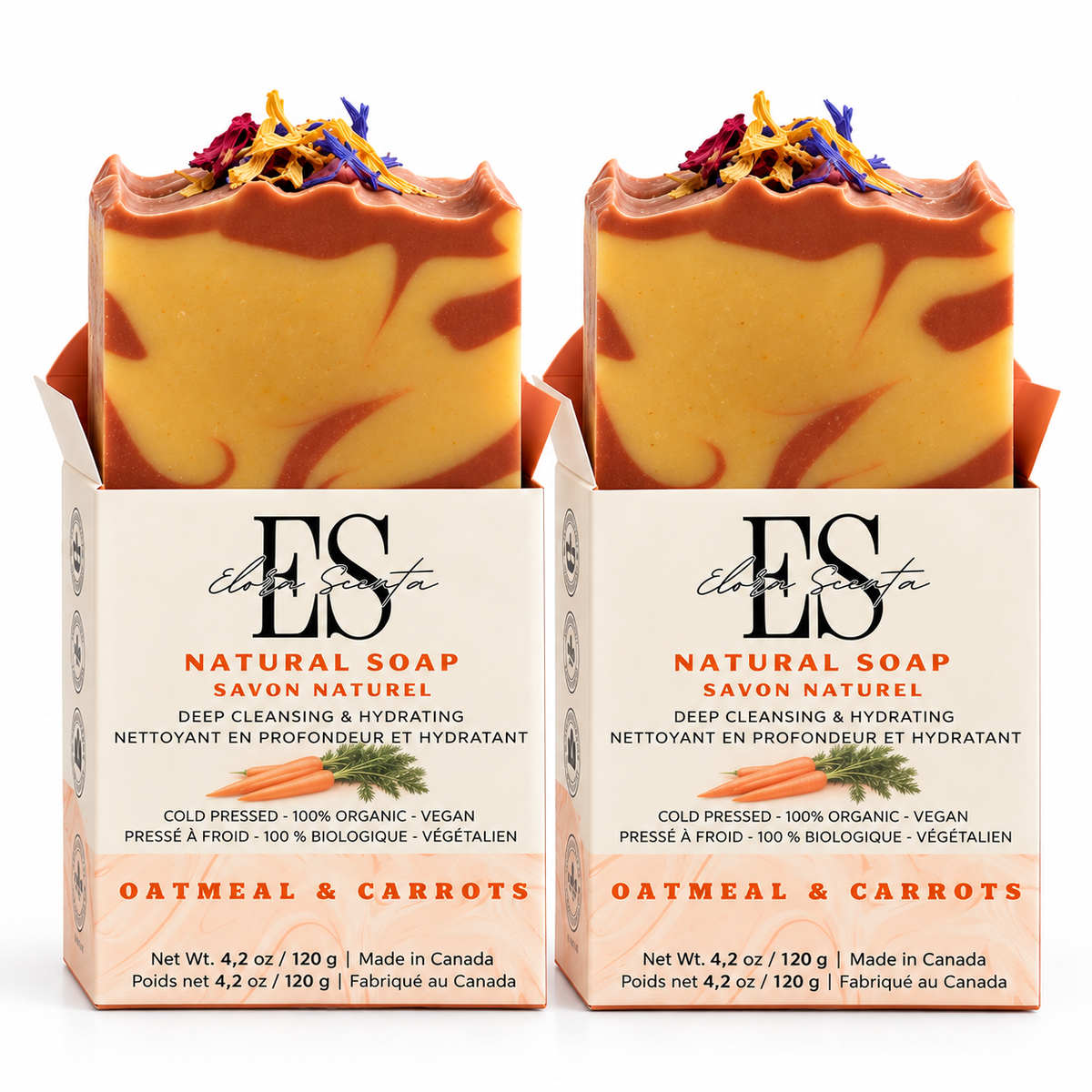 Elora Scenta Oatmeal and Carrots Natural Soap with red clay and essential oils